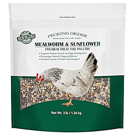 3 lbs Mealworm & Sunflower Premium Treat for Poultry