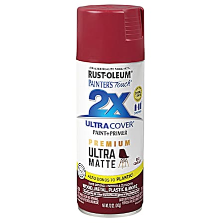 12 oz Painter's Touch 2X Ultra Cover Premium Ultra Matte Spray Paint & Primer