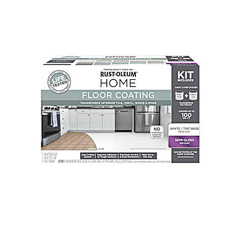 White Tint Base w/ Semi-Gloss Top Coat Home Floor Coating Kit