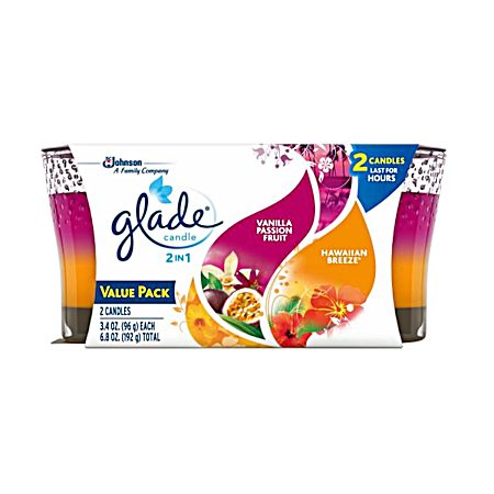 2 in 1 Hawaiian Breeze & Vanilla Passion Fruit Candle Twin Pack