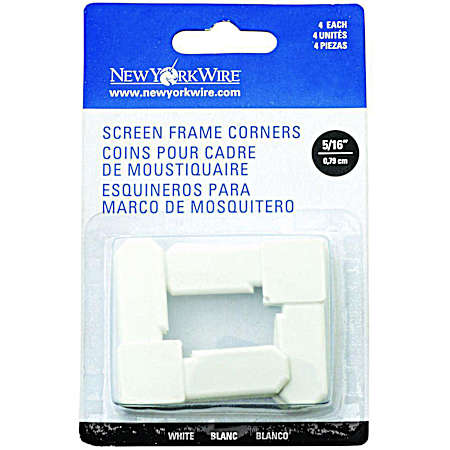 5/16 In. Screen Frame Corners - 4 Pk. White