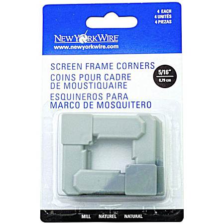 5/16 In. Screen Frame Corners - 4 Pk. Gray