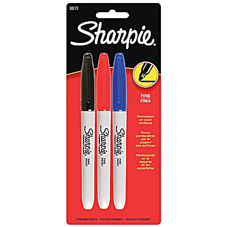 Fine Point Permanent Markers - 3 Pk