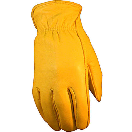 Women's Gold Campers Lined Deerskin Gloves