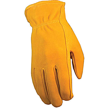 Women's Gold Split Deerskin Gloves