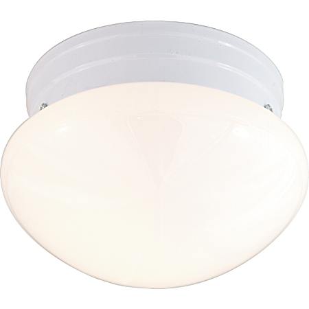 8 in White 1-Light Flush Mount White Glass Mushroom Fixture