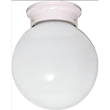 6 in White 1-Light Ceiling Mount White Glass Globe Fixture