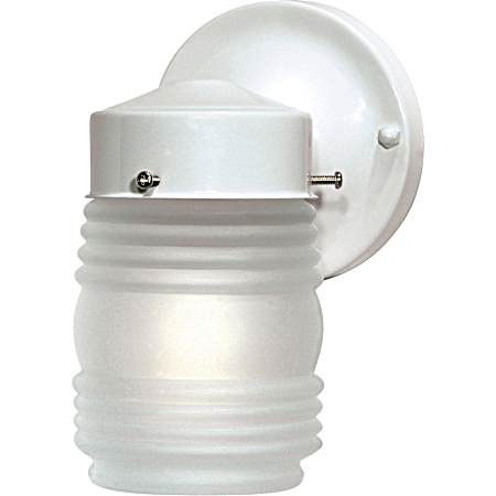 6 in White 1-Light Frosted Glass Jelly Jar Fixture