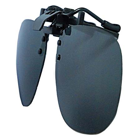 Adult Black Polarized Clip-On Sunglasses