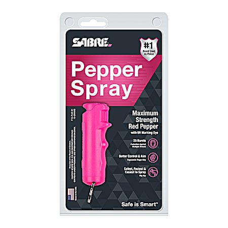 Pink Pepper Spray w/ Flip Top Key Ring