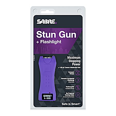 Purple Dual Capacitator Stun Gun w/ Light