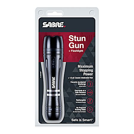 Black Maximum Stopping Power Stun Gun w/ Flashlight