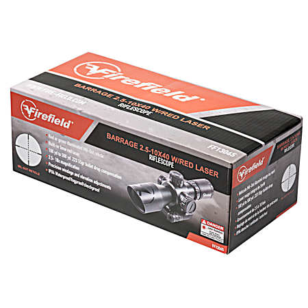 Barrage 2.5-10 x 40 Riflescope w/Red Laser
