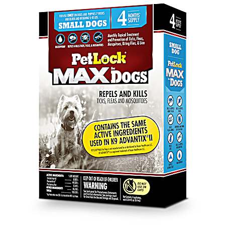 Max Flea & Tick Control for Small Dogs - 4 Pk