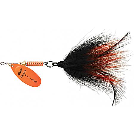 Musky Killer 3/4 oz Hot Orange/Black/Orange Dressed Musky Bucktail