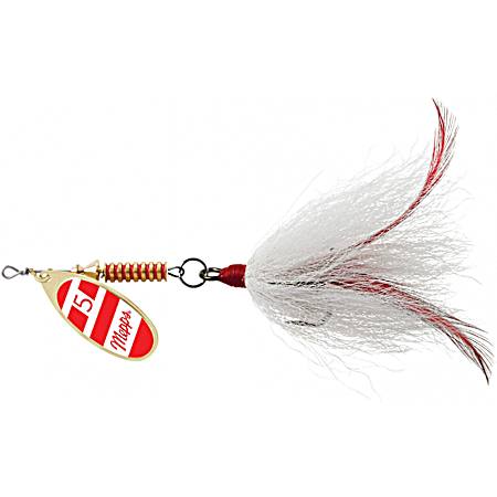 Musky Killer 3/4 oz Gold/Red/White Dressed Musky Bucktail