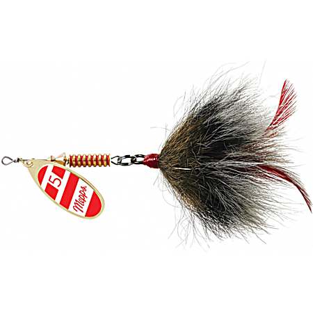 Musky Killer 3/4 oz Gold/Red/White/Gray Dressed Musky Bucktail