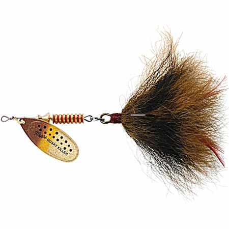 Musky Killer 3/4 oz Gold/Brown Trout/Brown Dressed Musky Bucktail