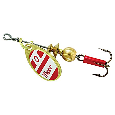 Aglia Red/White Plain Treble Hook Spinner