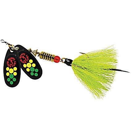 Hot Firetiger Dot/Chartreuse Double Blade Black Fury Spinner