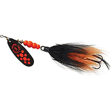 Fluorescent Red Dot Black Fury Tandem Spinner