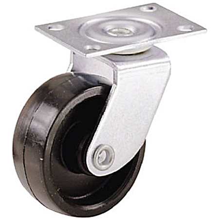 Light-Duty Black Plastic Plate Caster - 2 Pk