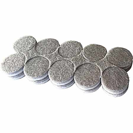 0.75 in Grey Self-Adhesive Commercial-Grade Round Felt Furniture Pads - 20 Pk
