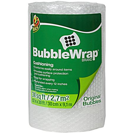 12 in x 30 ft Clear Original Bubble Wrap Cushioning