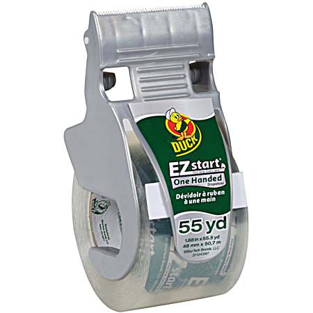 EZ Start 1.88 in x 55.5 yd Clear Packaging Tape w/ 1-Handed Dispenser