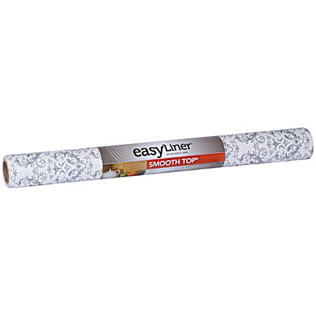 Smooth Top Shelf Liner - Gray Damask