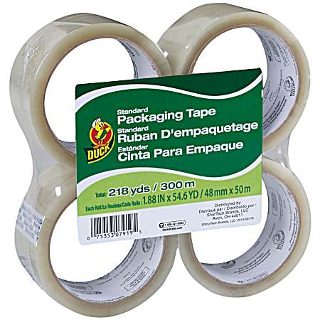 1.88 in x 54.6 yd Clear Standard Packaging Tape - 4 Pk