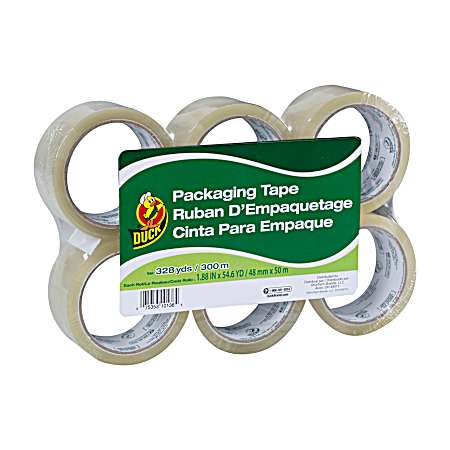 1.88 in x 54.6 yd Clear Packaging Tape Rolls - 6 Pk
