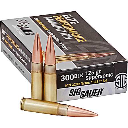 .300 AAC Blackout Elite Performance 125 Grain Centerfire Rifle Cartridges - 20 Rounds