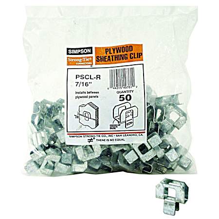 7/16 In. Plywood Sheathing Clip - 50 Ct.