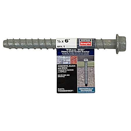 Titen HD 1/2 in. x 6 in. Mechanically Galvanized Heavy-Duty Screw Anchor