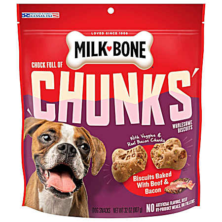 32 oz Chock Full of Chunks w/ Beef & Bacon Dog Treats