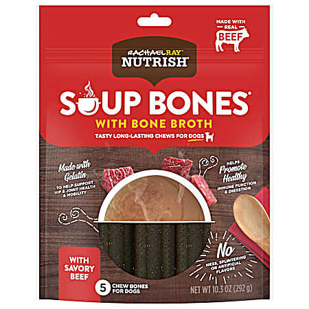 10.3 oz Small/Medium Soup Bones w/ Bone Broth Beef Dog Chews