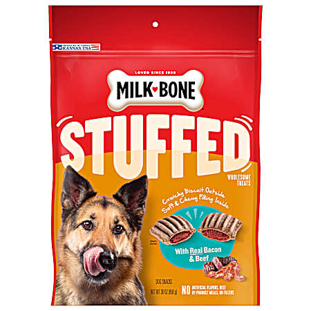 30 oz Milk Bone Stuffed Dog Biscuits w/ Real Bacon & Beef