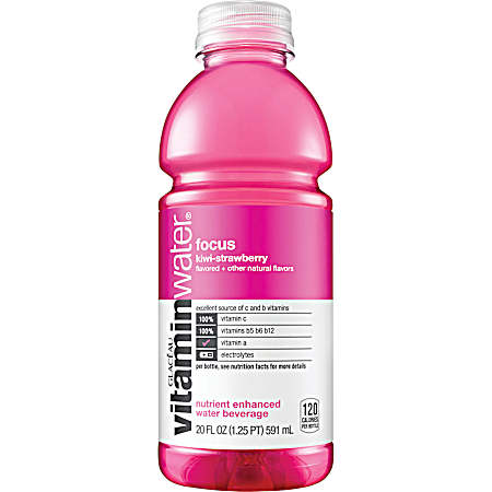 Vitamin Water 20 oz Focus Kiwi Strawberry Vitamin Water
