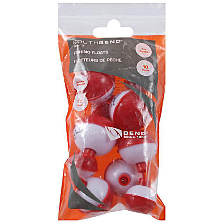 Red/White Assorted Sizes Push Button Floats 10 Pk.