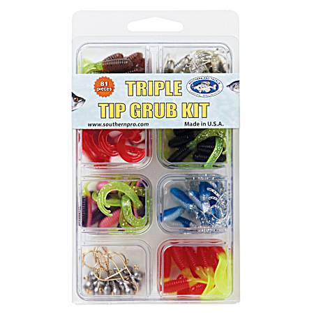81 Pc. Triple Tip Grub & Jigs Kit