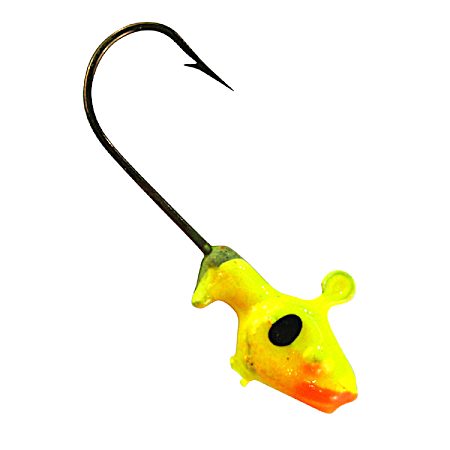 Painted Minnow Head Jigs - Orange/Chartreuse