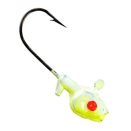 Painted Minnow Head Jigs - Chartreuse/White