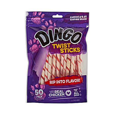 Twist Sticks Dog Chews - 50 Pk