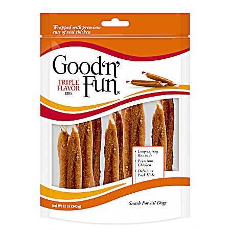 Triple Flavor Ribs 12 oz Dog Chews
