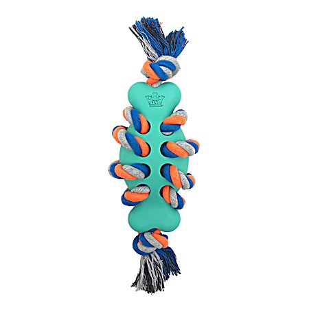 Large Rope & Rubber Bone Dog Toy