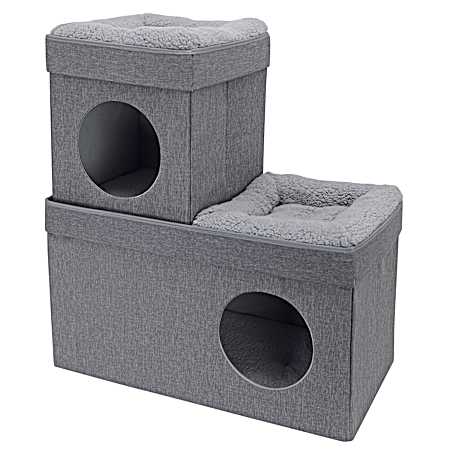 Grey Folding Cat Condo