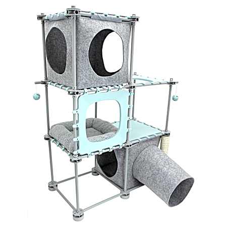 2.0 Mega Kit Teal/Gray Cat Castle