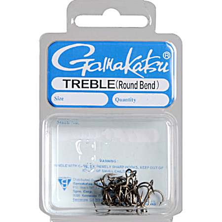 Treble Round Bend Hooks - Bronze