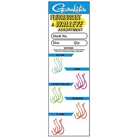 Assorted Fluorescent Walleye & Steelhead Hooks - 20 Pk